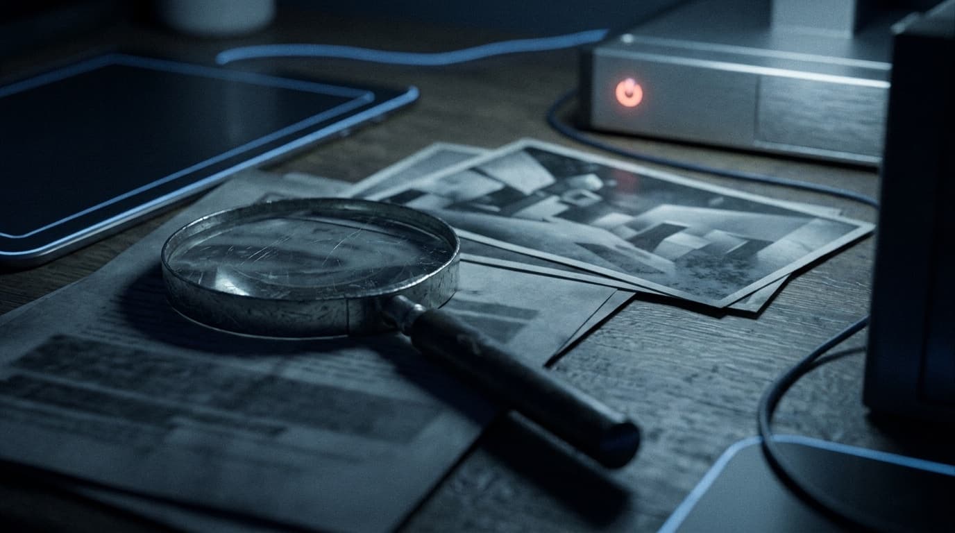 Documents examined under low blue light