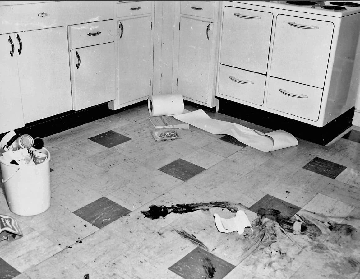 Police photograph of the Risch kitchen, 24 October 1961